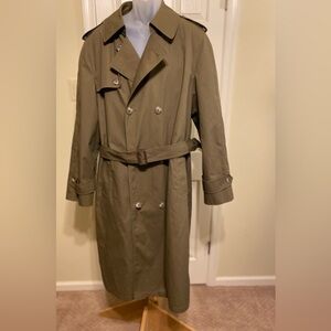 Towncraft - Men's Olive Double Breasted Trench Coat, Size: 42L
